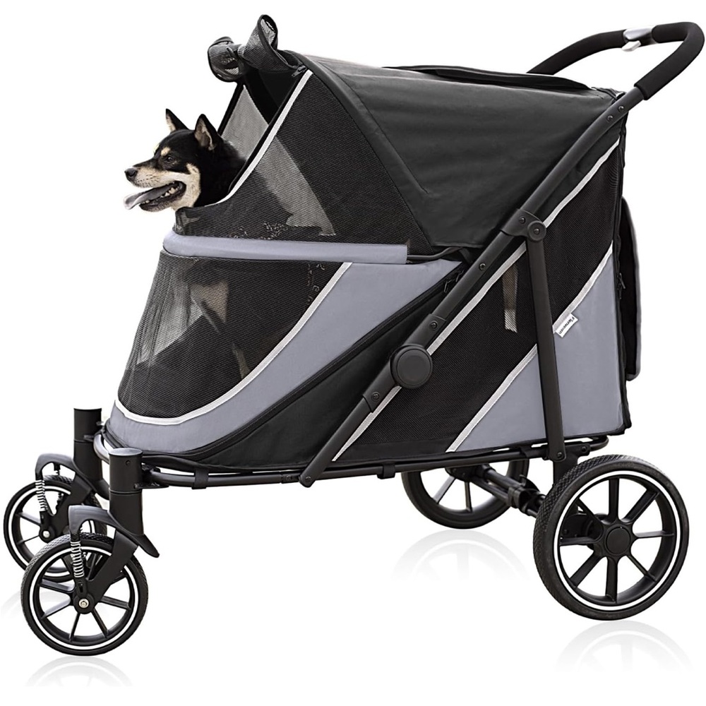 Pet Stroller for Dogs - Black and Gray